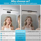 SOLFART 23.6 inch Black Bathroom Light Fixture 5 Color Temperature Dimmable LED - Image 7