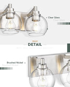 Bathroom Light Fixtures, 6 Light Brushed Nickel Vanity Light, 38 Inch Modern - Image 3