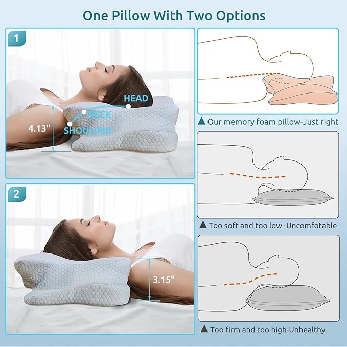 DONAMA Cervical Pillow for Neck and Shoulder Pain Relief, Cooling Contour - Image 4