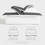 EVERGRACE Cotton Border Frame Tack-Stitch Quilt Bedding Set Queen Size - Image 8