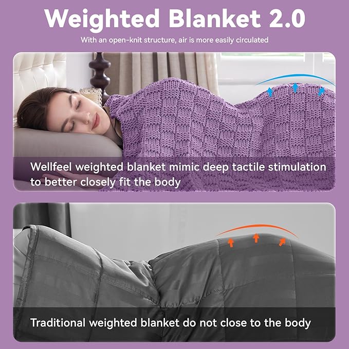 Knitted Weighted Blanket Adults, No Beads Heavy Blanket 36” x 48'' 3lbs - Image 8