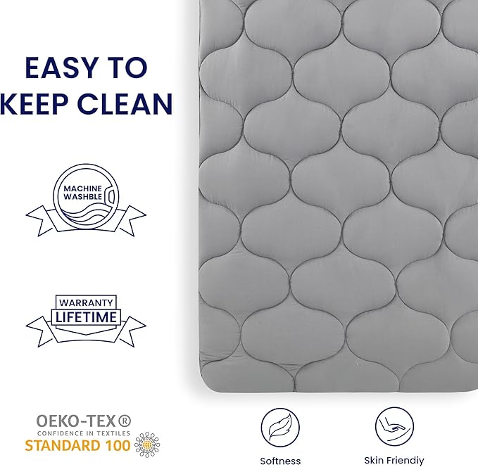 SLEEP ZONE Bedding Quilted Fitted Twin Mattress Pad Cover, Soft Fluffy Pillow - Image 5