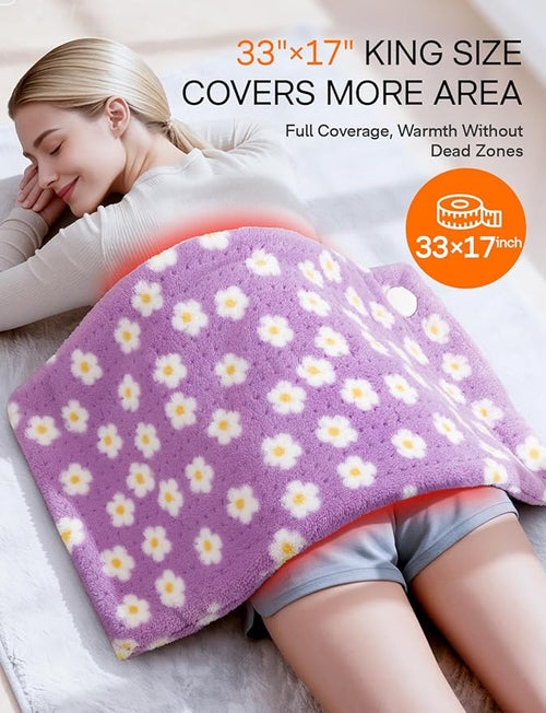 ALLJOY King Size Heating Pad for Back Pain Relief, 33”x 17” Extra Large Heating - Image 2