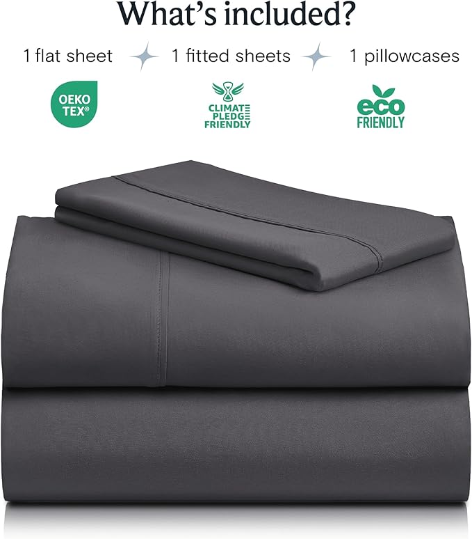 LuxClub 3 PC Twin Sheet Set, Deep Pockets Wrinkle Free Cooling Bed Sheets Hotel - Image 2