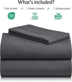 LuxClub 3 PC Twin Sheet Set, Deep Pockets Wrinkle Free Cooling Bed Sheets Hotel - Image 2