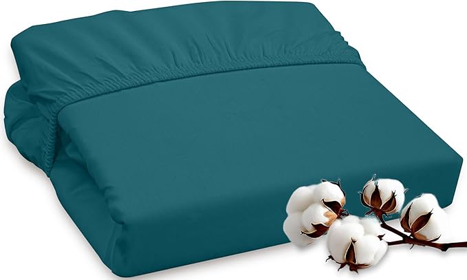 ROYALE LINENS 300 Thread Count 100% Long Staple Combed Cotton Fitted Sheet Queen by ROYALELINENS