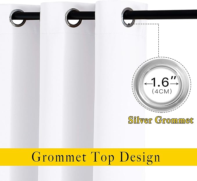 NICETOWN White Doorway Curtains 78 inches Long, Grommet Privacy Door Curtains - Image 2