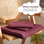 JSD Burgundy Duvet Cover Set King Size, 3 Piece Duvet Cover - Image 2