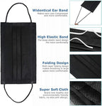 DR.MOXA 1000Pcs Black Disposable Medical Face Mask 3-Ply Protection Face Mask - Image 2