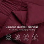 TEXARTIST Premium 2100 Series King Comforter All Season Breathable Burgundy - Image 2