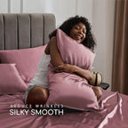 MR&HM Satin Bed Sheets, Twin Size Sheets Set - Image 3
