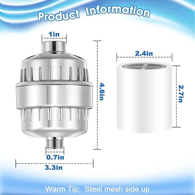 6 Pack 20 Stage Shower Filter Replacement Cartridge, Shower Head Filter Refill - Image 5