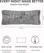 ZonLi Fuzzy Body Pillow Cover, Faux Fur Long Pillow Cover - Image 4