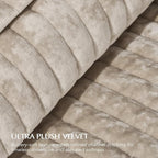EVERGRACE Velvet Quilt Set Queen Size, Luxurious Soft Striped Channel Bedding - Image 4