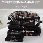 Yogeneg 7 Piece Bed in a Bag Full Size Comforter Set Botanical Floral Bedding - Image 6