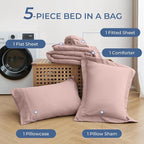 Sasttie Twin Comforter Set, 5 Pieces Bed in a Bag Twin, Complete Bedding Set - Image 6