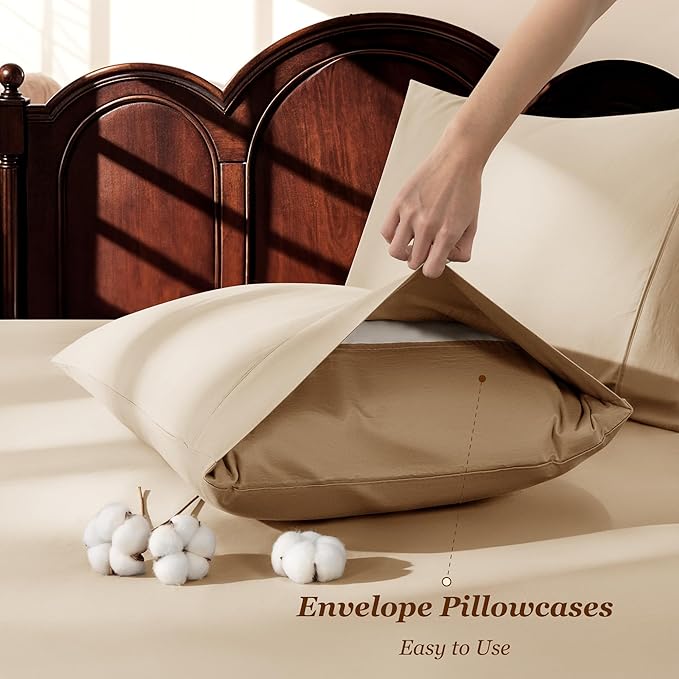 LBRO2M 1000 Thread Count 100% Egyptian Cotton Sheets Set California King Size - Image 6