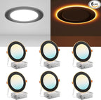 Amico 6 Pack Black 6 Inch 5CCT LED Recessed Ceiling Light by Amico