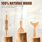 KintKita Wood Therapy Massage Tools 3 in 1, Wooden Lymphatic Drainage Massager - Image 6