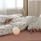 mixinni Vintage Style Girls Pale Pink Flower Pattern Duvet Cover Full Soft - Image 5
