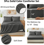 CozyLux Twin XL Comforter Set Dark Grey, 5 Pieces Bed in a Bag Twin Extra Long - Image 6