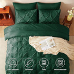 CozyLux Full Size Comforter Sets Emerald Green, 7 Pieces Bed in A Bag Green - Image 2