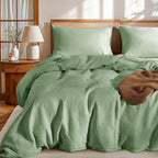 LBRO2M 100% France Linen Duvet Cover Set King Size 3 Pcs Natural Flax Comforter by LBRO2MBedding