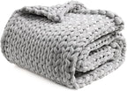 YnM Velvet Weighted Blanket, Handmade Chunky Knitted Design, Soft and Cozy by YNM