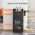 OmySalon Salon Cart with Wheels, 3-Tier Rolling Beauty Cart with Glass Door & - Image 2