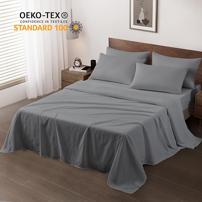 Maple&Stone Queen Flat Sheet 6 Pack, Premium Soft & Breathable, Brushed - Image 2