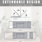 Foldable Bathtub Caddy Tray for Tub, Bamboo Expandable Bath Table Trays - Image 3