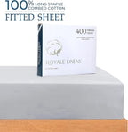 Royale Linen 400 Thread Count 100% American Grown Cotton Fitted Sheet Twin Size - Image 2
