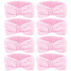 Ondder Spa Headband for Washing Face 8 Pack Pink Skincare Headbands for Women by Ondder