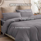 PURE ERA Jersey Knit Duvet Cover Set 100% T-Shirt Cotton Super Soft Comfy 3pc - Image 4
