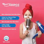 KEEPOZ Hair Towel Wrap Quick Dry 100% Cotton Super Absorbent Turban Head Wrap - Image 7