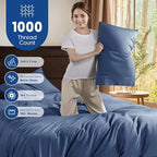 SONORO KATE 100% Egyptian Cotton Duvet Cover Queen Size, 1000 Thread Count - Image 3