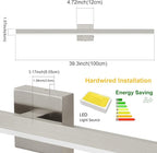 Nickel Bathroom Vanity Light 39.4 inch, 30W Dimmable 5CCT LED Bathroom Light - Image 5