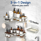 YASONIC Corner Shower Caddy, Rustproof Stainless Steel Bathroom Organizer - Image 5