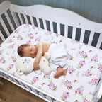 Crib Sheets Girls 2 Pack Floral, Fitted Crib Sheet - Image 2