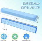 Splash Guard for Bathtub Kids, Longer Silicone Bathtub Water Guard, Toy Tray - Image 3
