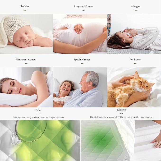UNILIBRA Twin Mattress Pad Waterproof Rayon Made from Bamboo, Fitted Deep - Image 5