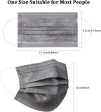akgk 100PCS Grey Disposable Face Masks, 3-Ply Breathable Grey Face Mask - Image 7