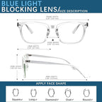 Oilway Blue-Light Blocking Glasses Computer Reading/Gaming/TV/Phones Glasses - Image 2
