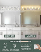 Bathroom Light Fixtures, 6 Light Brushed Nickel Vanity Light, 38 Inch Modern - Image 6