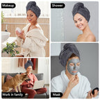 SINLAND Microfiber Hair Drying Cap Hair Towel Turban Twist - Image 7