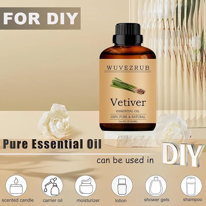 Vetiver Essential Oils, 240ML Pure and Natural Essential Oil - Image 3