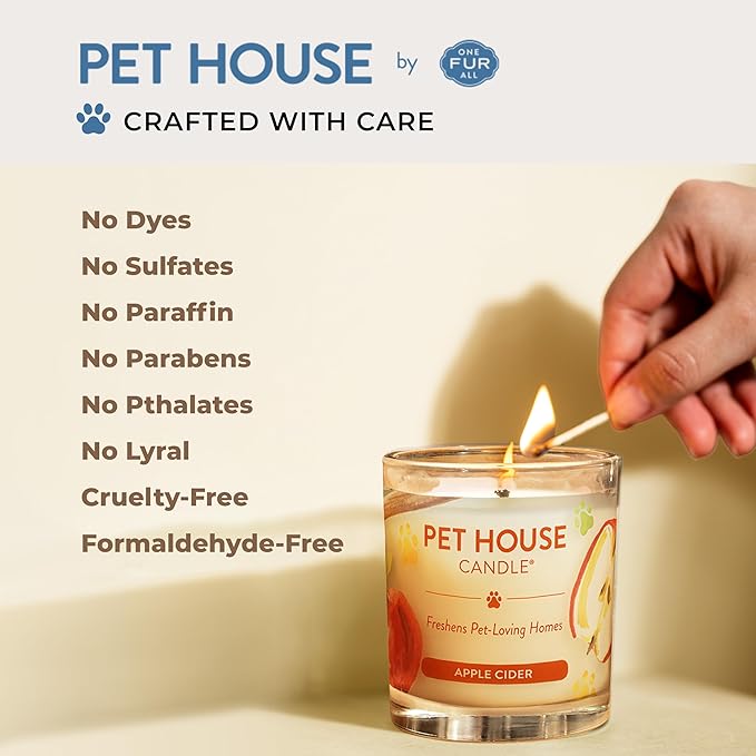 One Fur All Pet House Candle 9 OZ Plant-Based Soy Scented Candle - Image 3