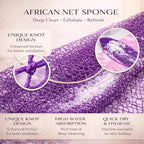 African Net Sponge Authentic, 4 Pieces African Exfoliating Net Sponge Body Back - Image 3