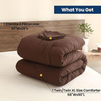 Paxrac Earthy Brown Comforter Twin/Twin XL Size, Neutral 2 Pieces Comforter Set - Image 7