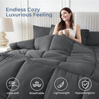 Sasttie Queen Comforter Set, 7 Pieces Bed in a Bag Queen, Complete Bedding Set - Image 2